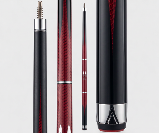Poison Maelith Pool Cue with Carbon Fiber Shaft - Black/Red