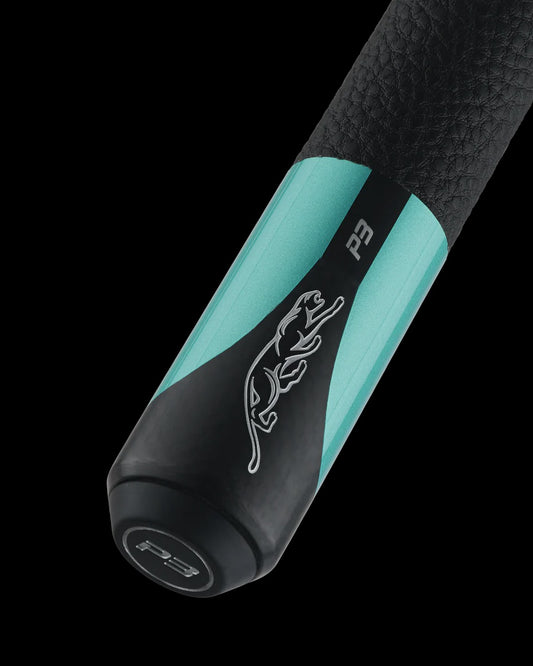 Predator P3 Teal with Black Stripe Pool Cue - Leather Luxe Wrap-Butt Only