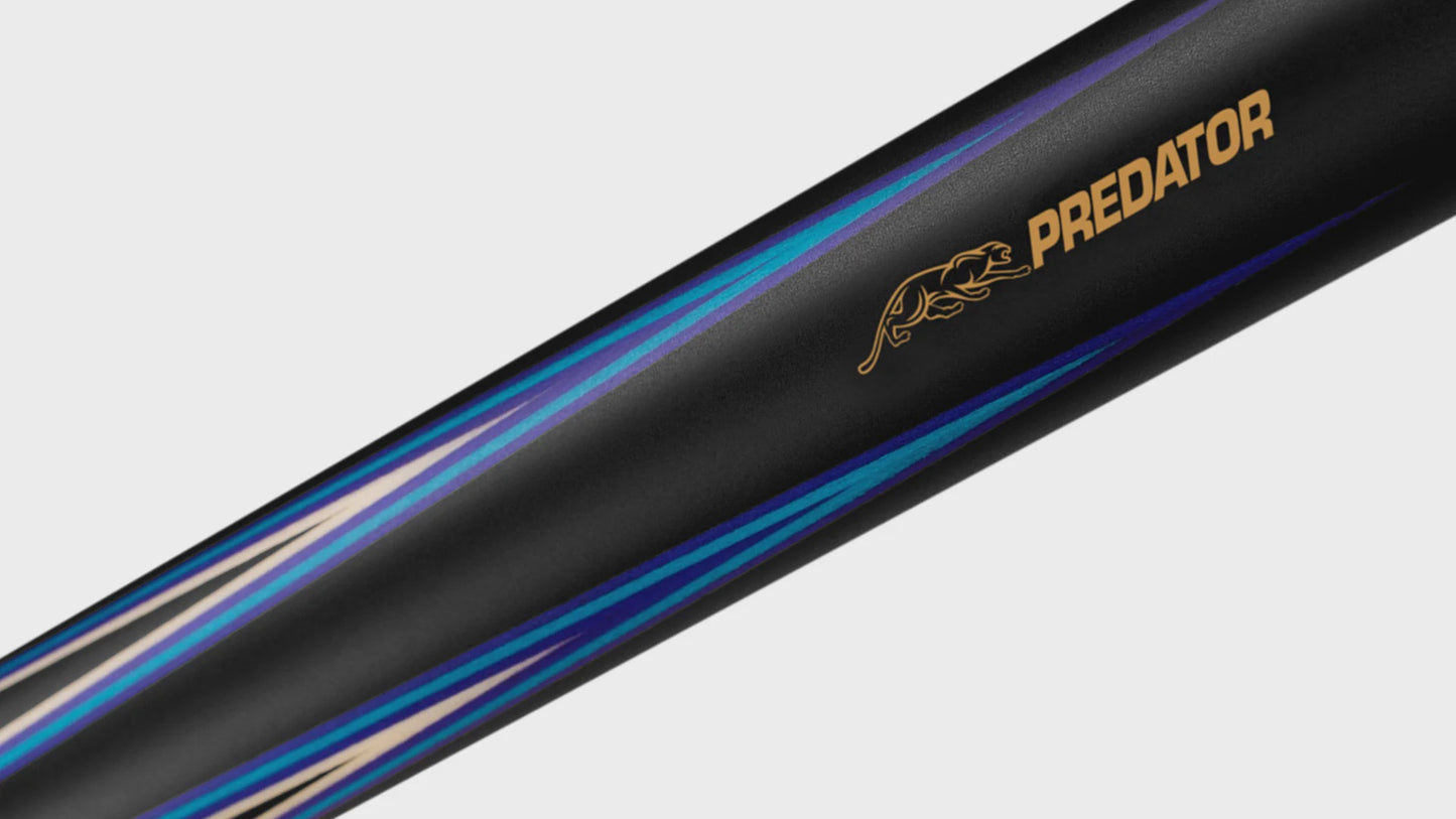 Predator 4 Point Sneaky Pete Black / Blue Points No Wrap Pool Cue Centro Shaft