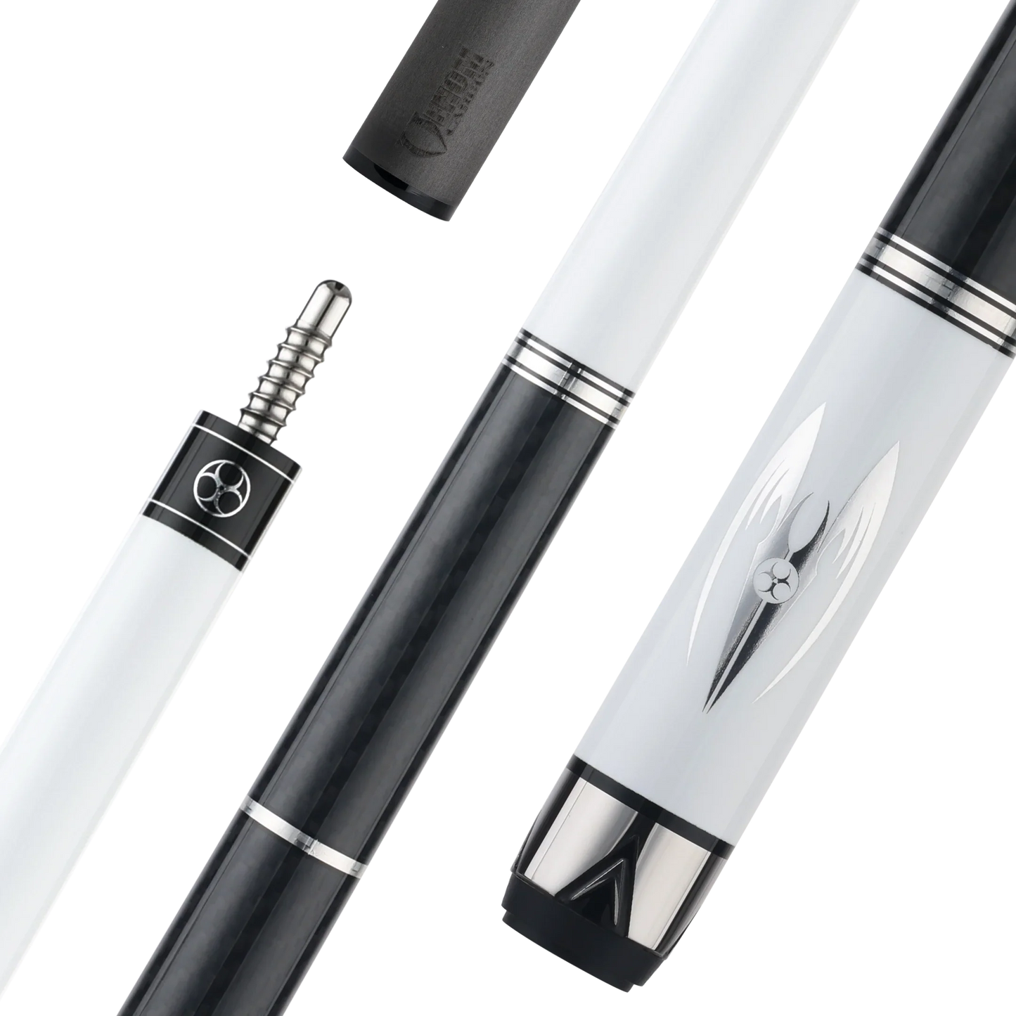 Poison Maelith Pool Cue 12.4 with Carbon Fiber Shaft - White/Black