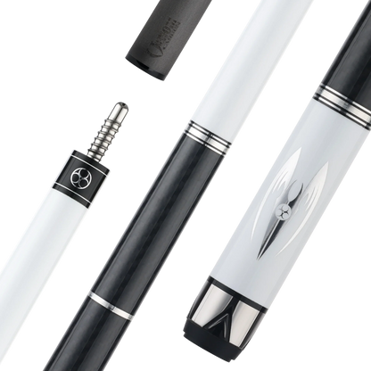 Poison Maelith Pool Cue 12.4 with Carbon Fiber Shaft - White/Black