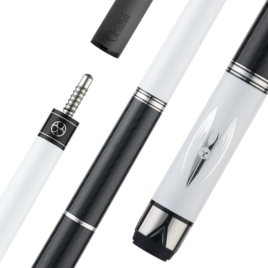 Poison Maelith Pool Cue 12.4 with Carbon Fiber Shaft - White/Black