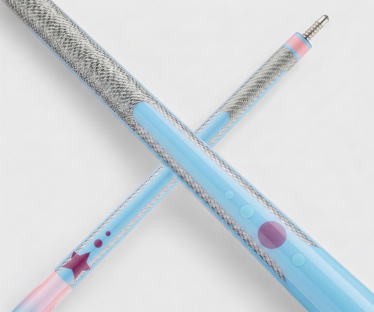 Poison Candy Pool Cue with Carbon Fiber Shaft - Pink/Light Blue