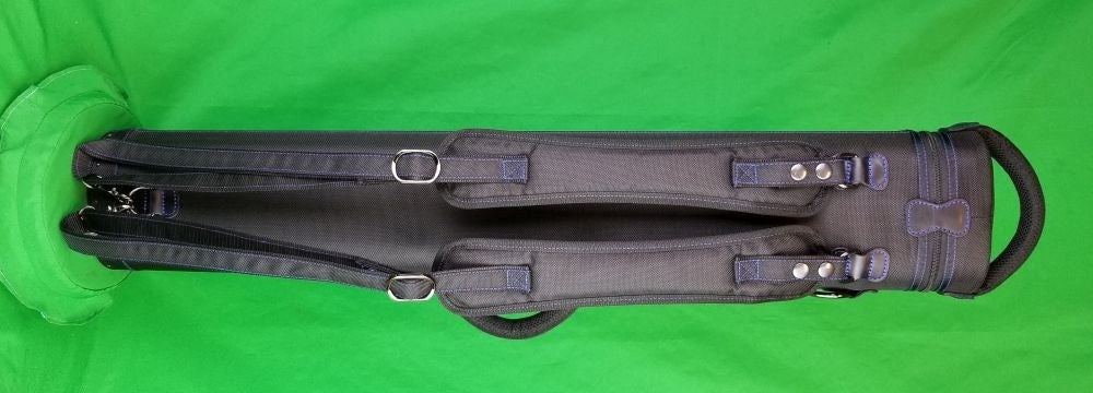 JB 4x8 Black Ultimate Rugged with Blue Zipper Pulls and Stitching