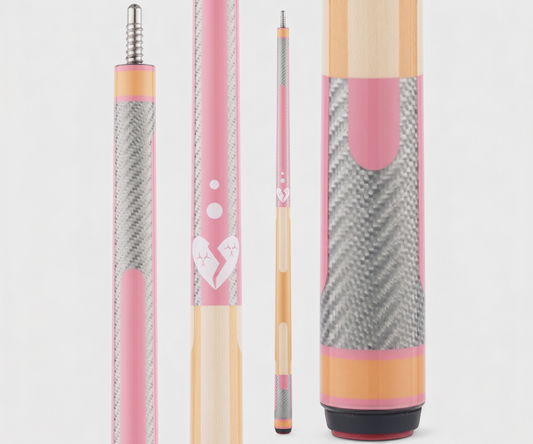 Poison Candy Pool Cue with Carbon Fiber Shaft - Peach/Pink
