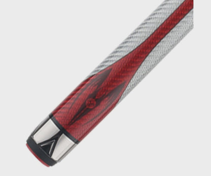 Poison Maelith Pool Cue with Carbon Fiber Shaft - Grey/Red