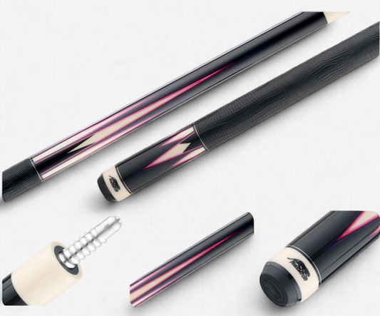 Predator True Splice 16 Pool Cue Butt -Ebony with Purple/Pink Points-Leather Wrap