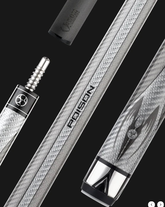 Poison Maelith Pool Cue with Carbon Fiber Shaft - Grey