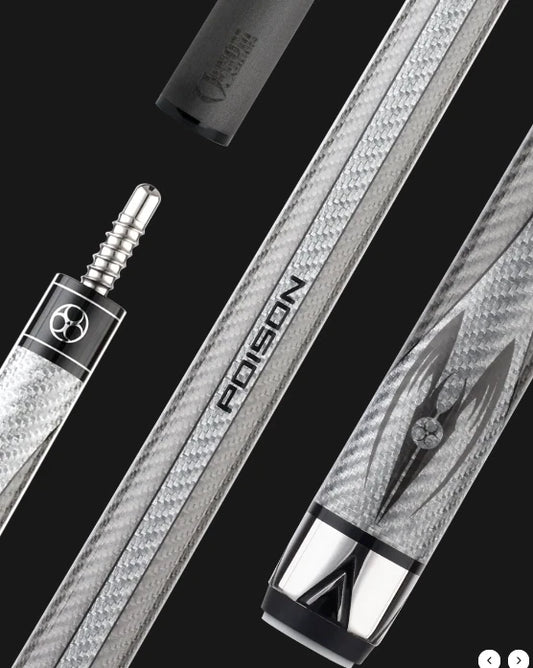 Poison Maelith Pool Cue with Carbon Fiber Shaft - Grey